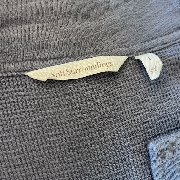 Soft Surroundings Take Two Tunic Top Large Grey Waffle Thermal Lagenlook - Picture 2 of 16